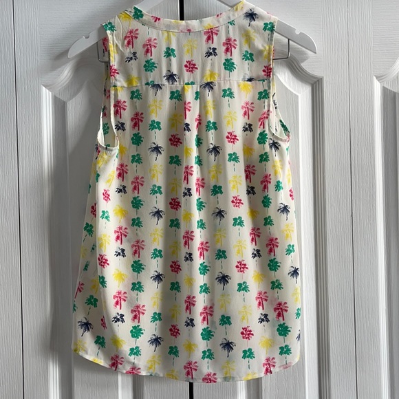 🌴 JOIE Aruna Silk Palm Sleeveless Blouse, Small. - Picture 5 of 7